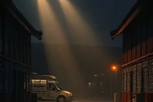 《长夜灯塔》剧集封面：深夜海面上一座亮着灯的灯塔
